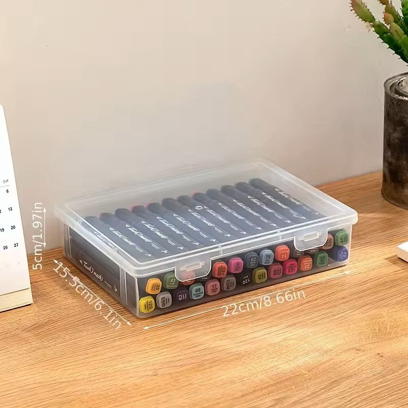 Large Capacity Transparent Plastic Storage Box For Pencils And Sketch Supplies 3