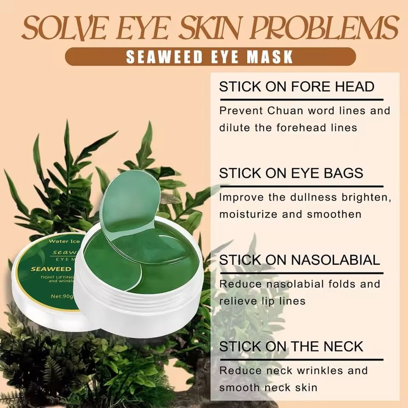 60pcs Seaweed Hyaluronic Acid Eye Mask For Dark Circles And Puffiness 1