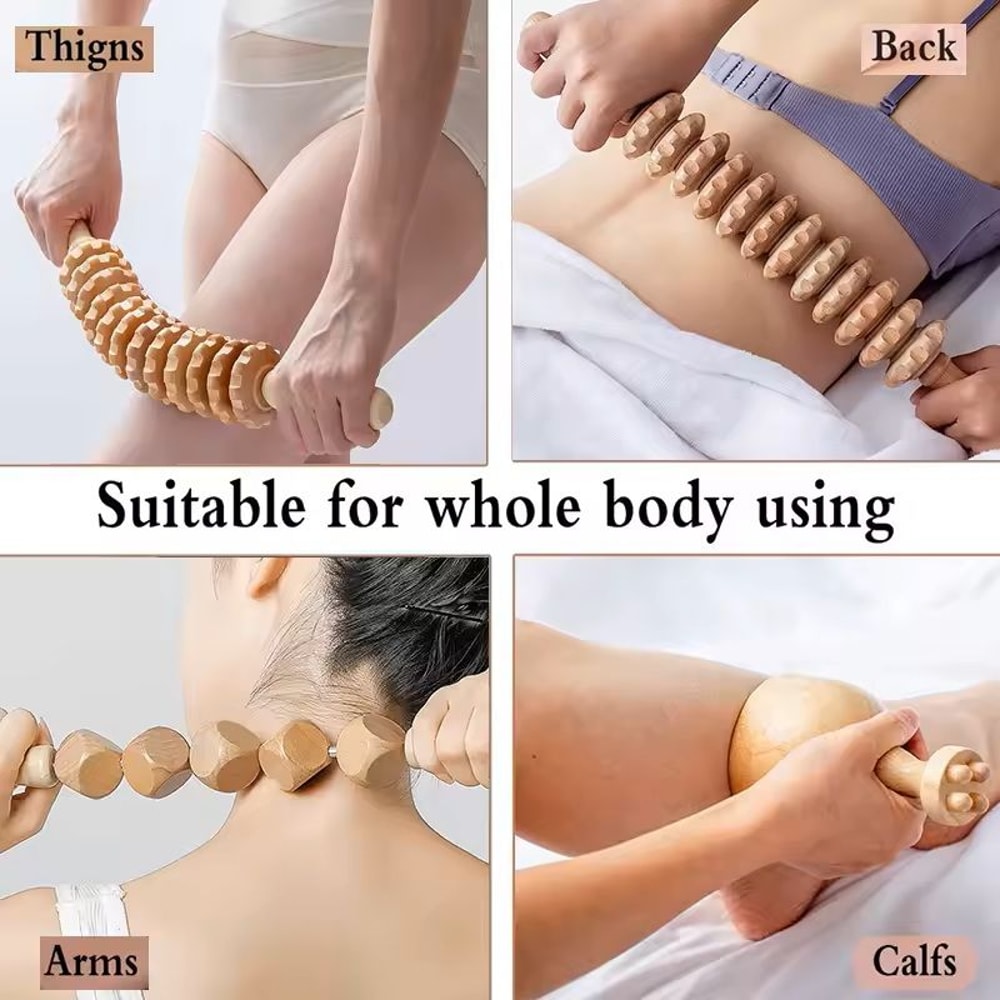 Wooden Lymphatic Drainage Massage Tools For Body Sculpting And Cellulite Relief 3