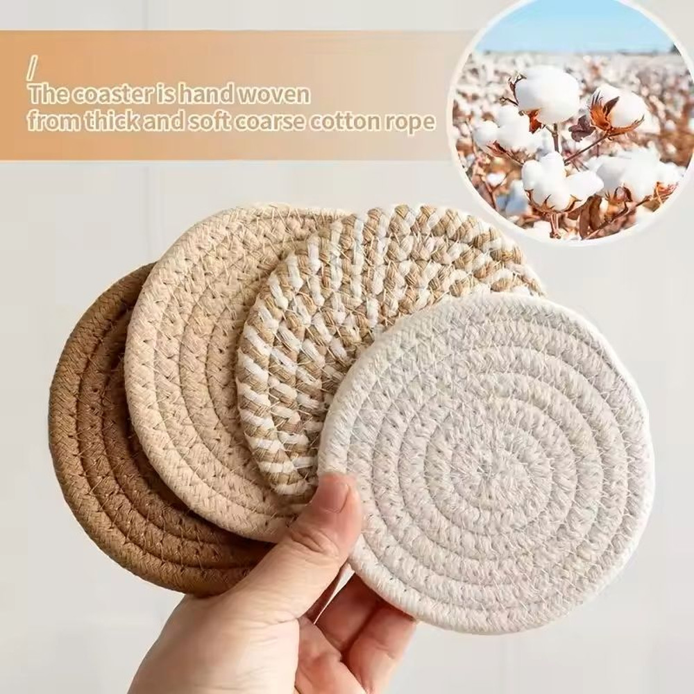 Boho Cotton Woven Coasters Set Of 8 2