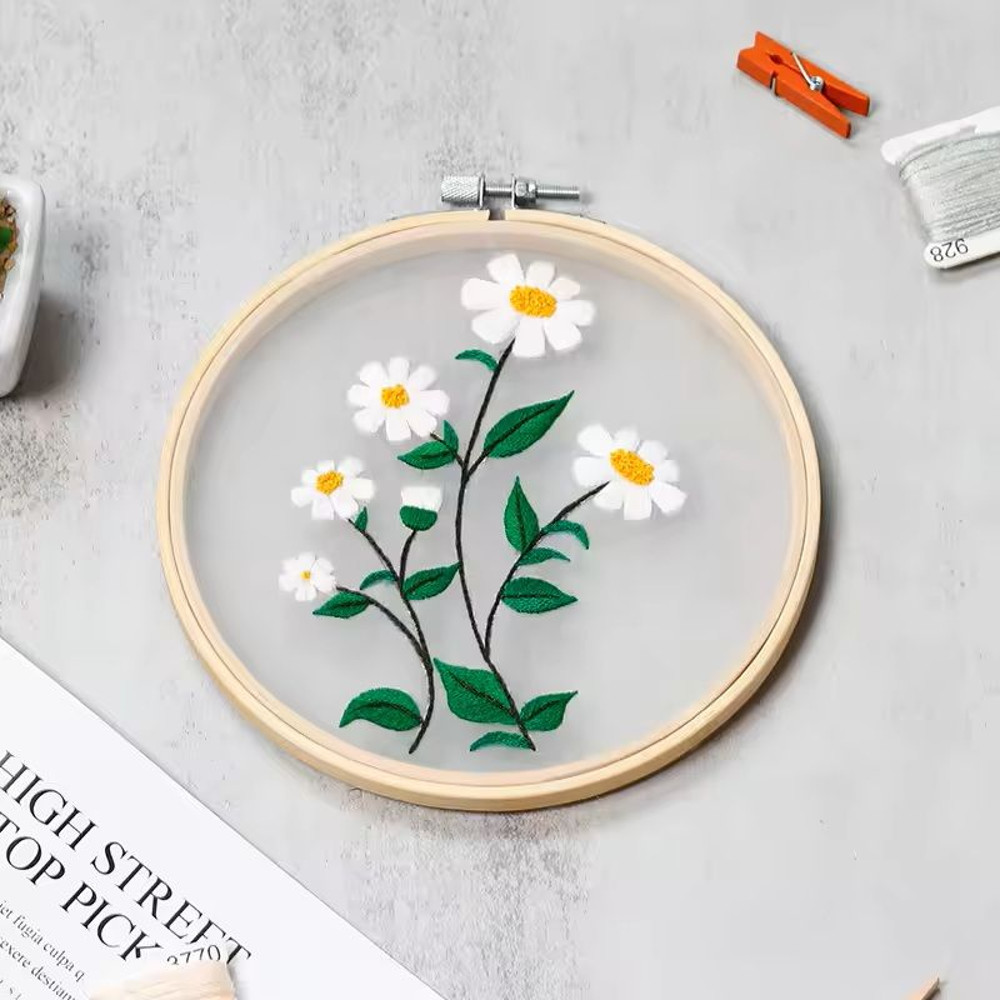 Beginner Floral Embroidery Kit With Pattern 16
