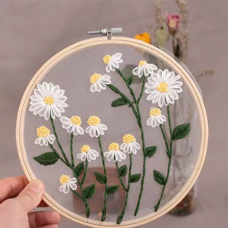Beginner Floral Embroidery Kit With Pattern 11