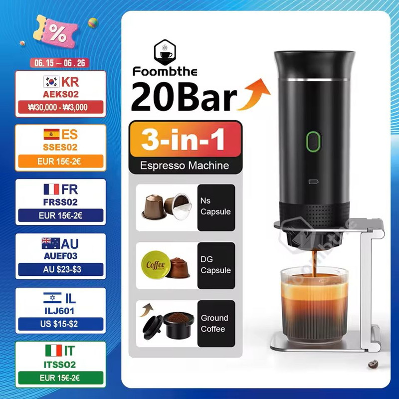 Wireless Portable Espresso Coffee Maker For Travel And Home 9