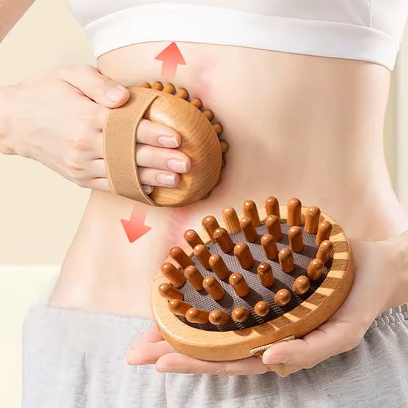 Wooden Body And Scalp Massage Brush For Cellulite Relief 0