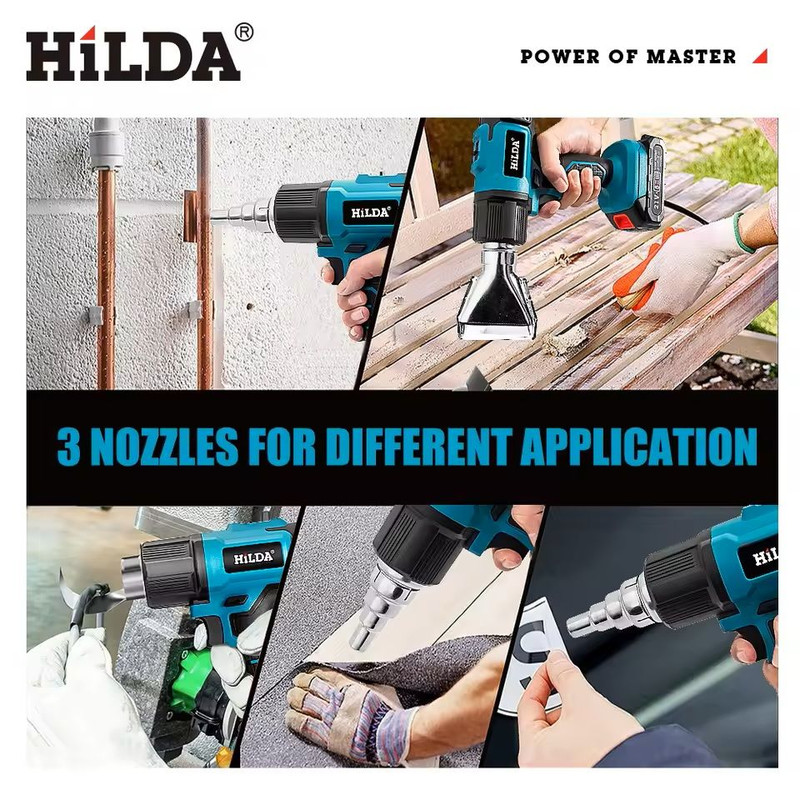 Cordless Handheld Heat Gun For Makita Battery With Nozzles 3