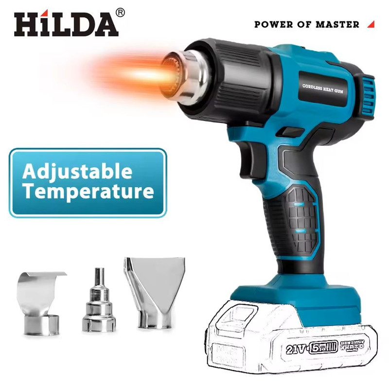 Cordless Handheld Heat Gun For Makita Battery With Nozzles 9