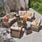 Outdoor Patio Furniture Set With Half Moon Sofa And Coffee Table Options 2