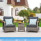Outdoor Patio Furniture Set With Half Moon Sofa And Coffee Table Options 7