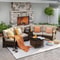 Outdoor Patio Furniture Set With Half Moon Sofa And Coffee Table Options 8