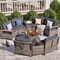 Outdoor Patio Furniture Set With Half Moon Sofa And Coffee Table Options 17