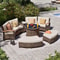 Outdoor Patio Furniture Set With Half Moon Sofa And Coffee Table Options 10