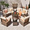 Outdoor Patio Furniture Set With Half Moon Sofa And Coffee Table Options 18
