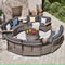Outdoor Patio Furniture Set With Half Moon Sofa And Coffee Table Options 21