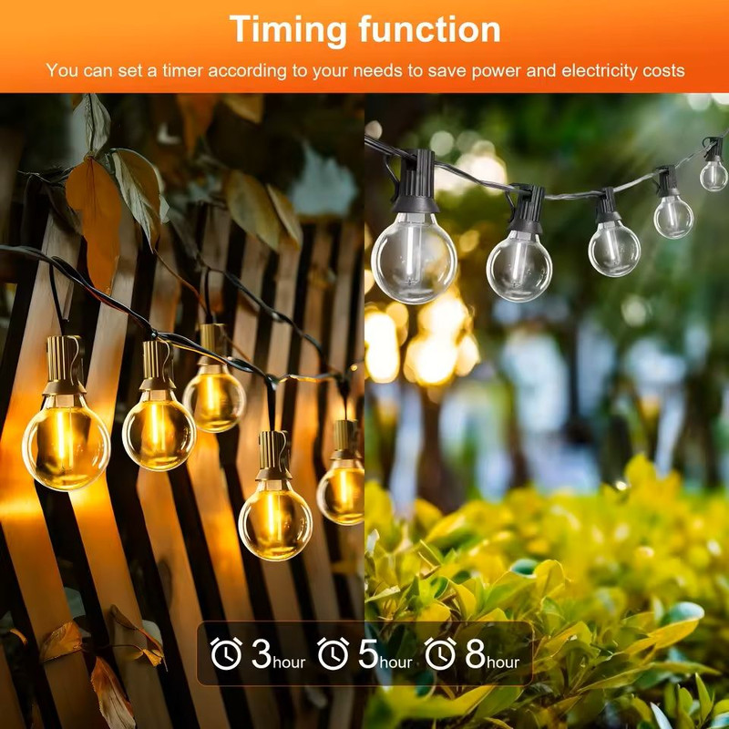 Solar G40 String Lights For Outdoor Patio And Backyard Lighting 4
