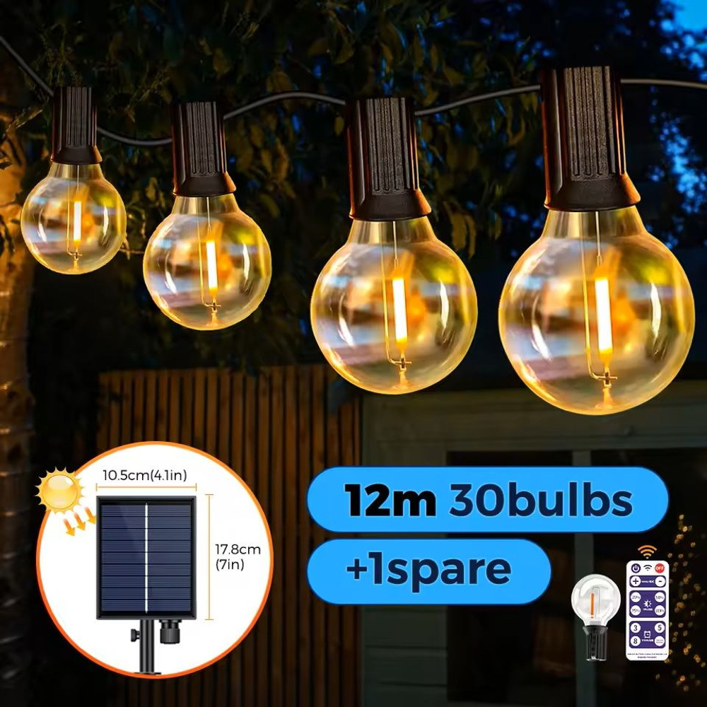 Solar G40 String Lights For Outdoor Patio And Backyard Lighting 9