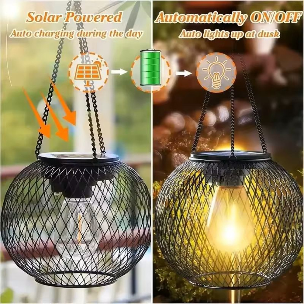 Solar Outdoor Hanging Lantern For Garden And Yard Decoration 4
