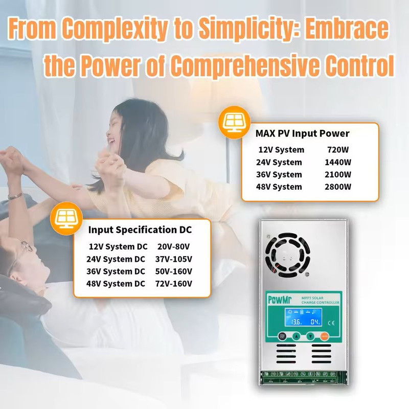 60A MPPT Solar Charge Controller With LCD For 12V 24V Battery Systems 2
