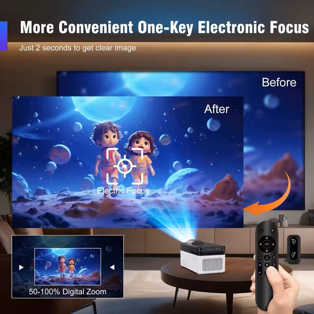 HY450 Ultra Short Throw Projector With 8K Decoding Voice Control 2