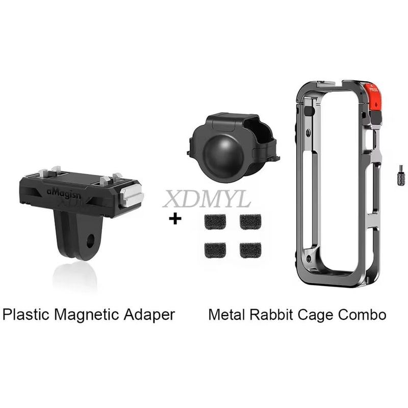 Aluminum Protective Rabbit Cage For Insta360 X5 With Lens Cover Cold Shoe Mount 7