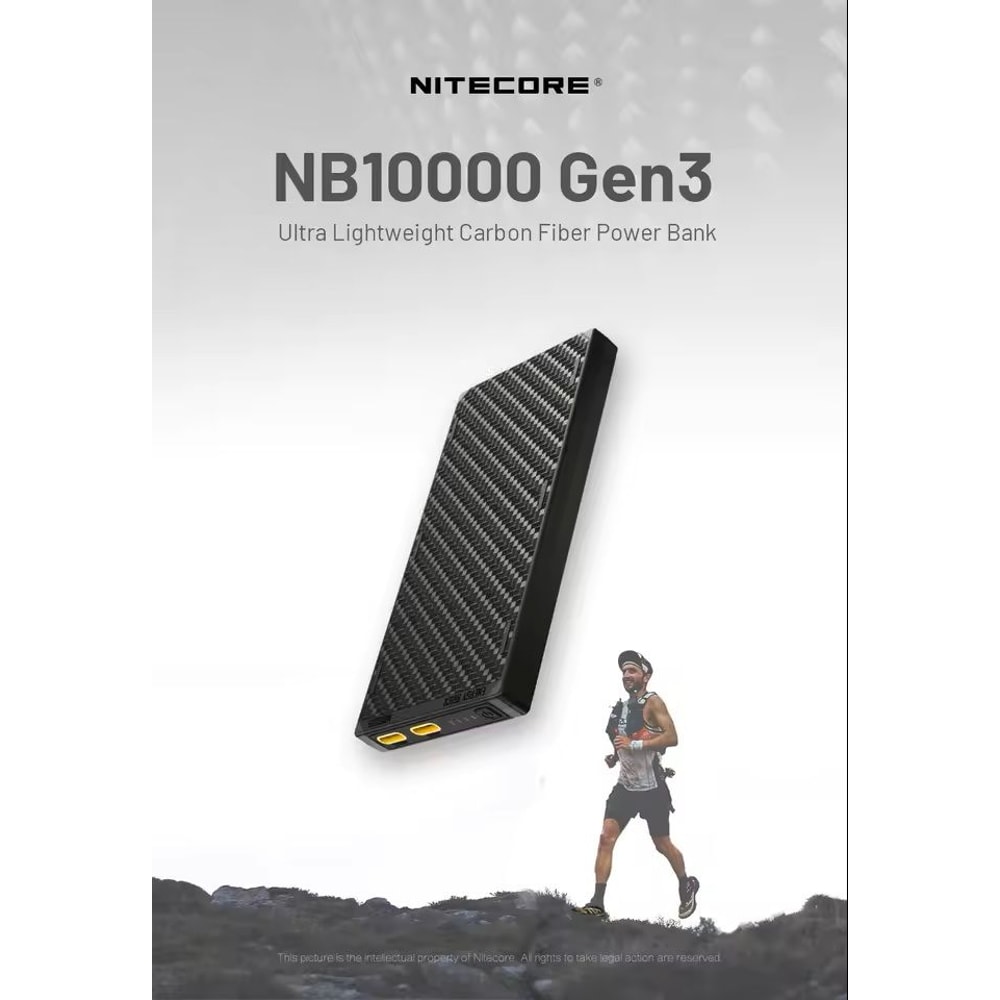 NITECORE NB10000 Gen3 Carbon Fiber Power Bank 10000mAh Ultra Lightweight Fast Charging USBC 5