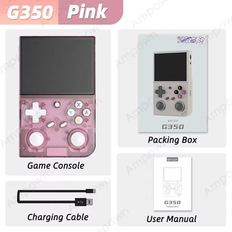 G350 Handheld Retro Gaming Console Dual Joystick Vibration Linux System 6