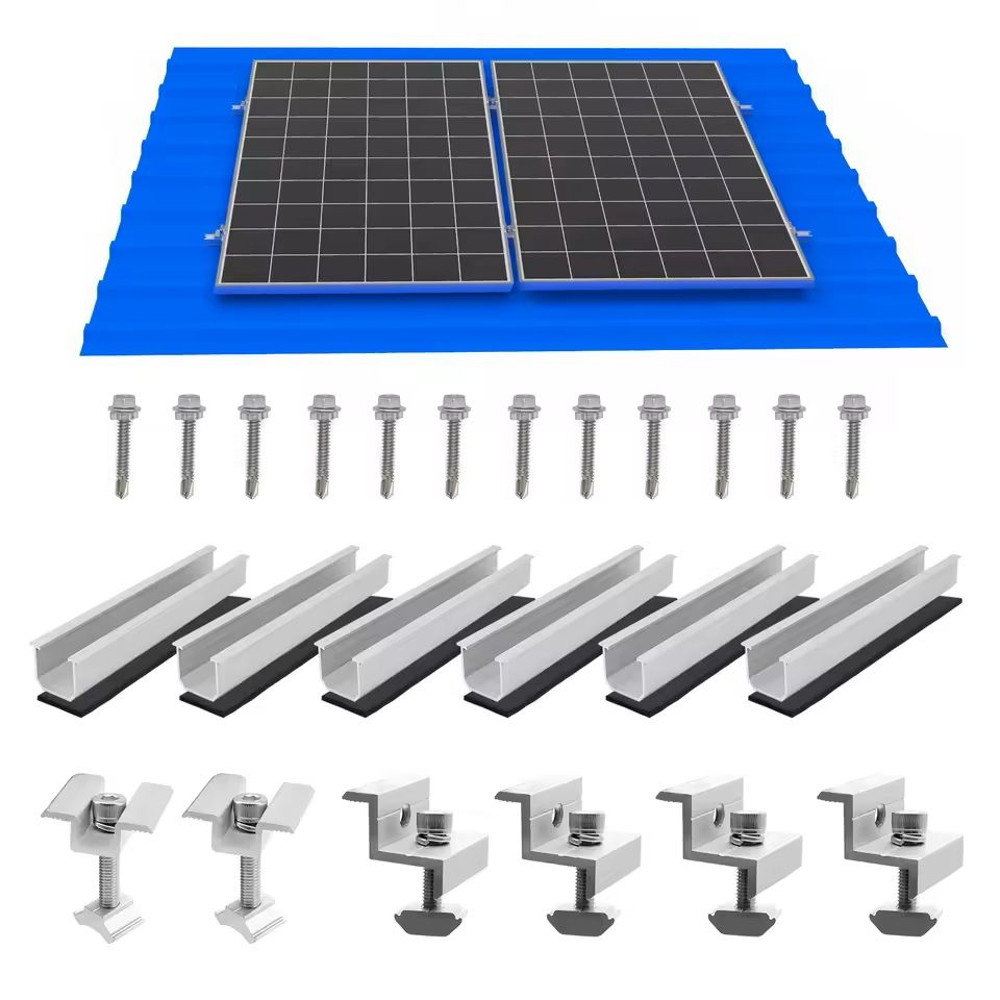 Solar Panel Mounting Bracket Kit With Mini Rails And Rubber Pads For Shingle And Slate Roofs 0