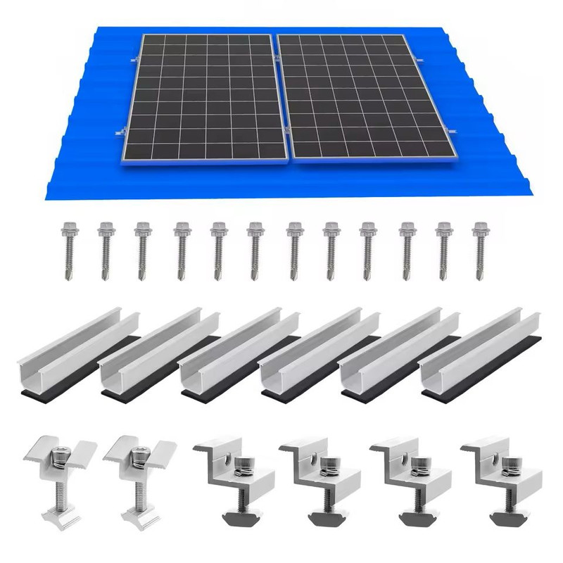 Solar Panel Mounting Bracket Kit With Mini Rails And Rubber Pads For Shingle And Slate Roofs 0