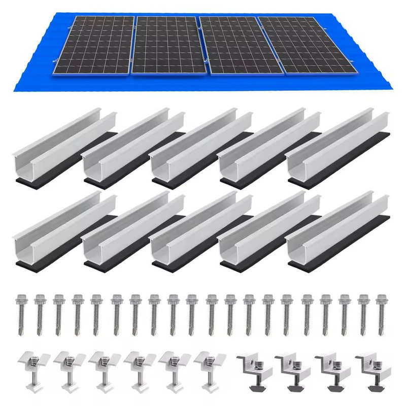 Solar Panel Mounting Bracket Kit With Mini Rails And Rubber Pads For Shingle And Slate Roofs 6