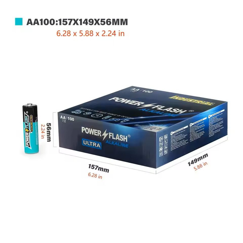 100 Pack AA Alkaline Batteries Long Lasting Power For Home And Work 4
