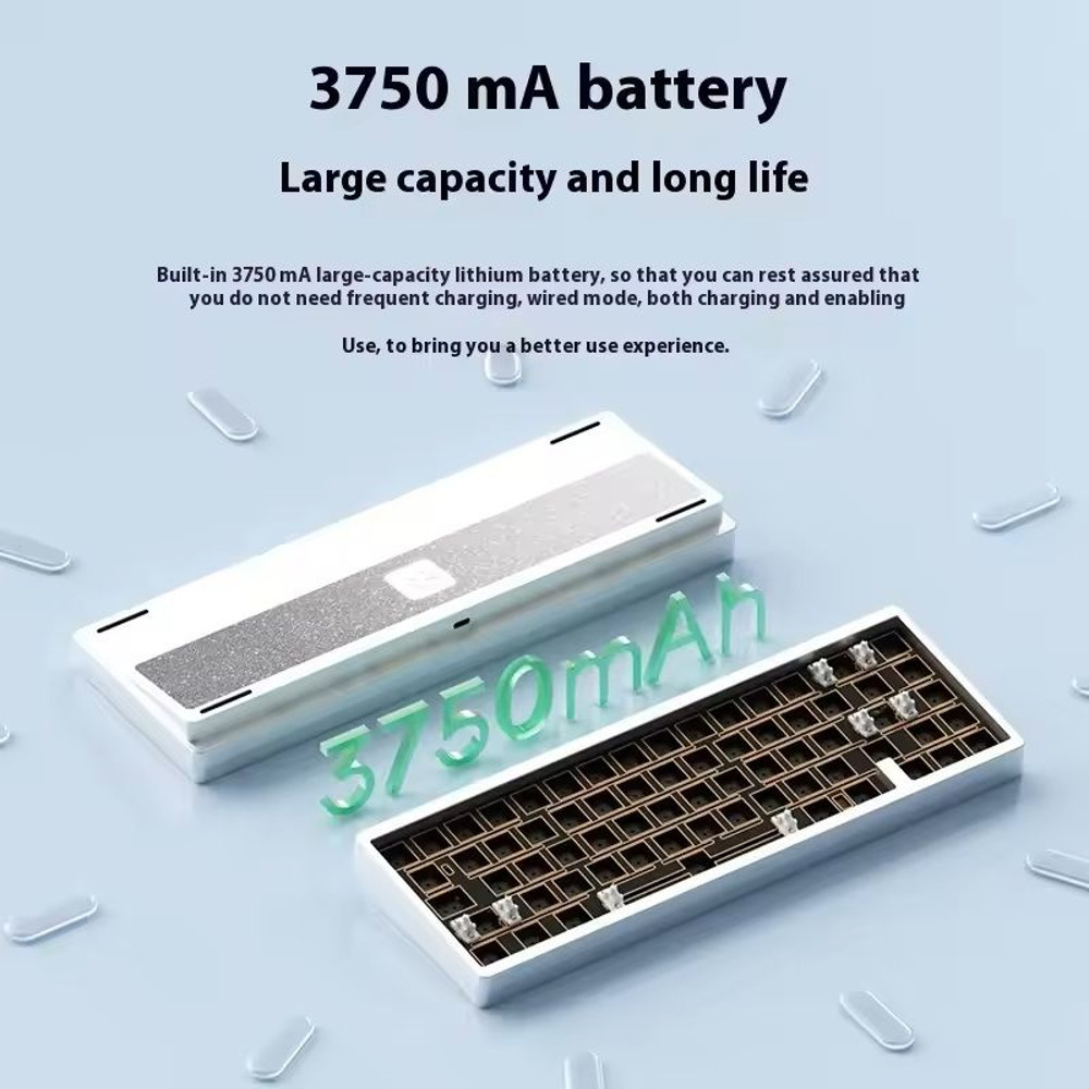Aluminum Mechanical Keyboard Kit With RGB Wireless Bluetooth And Gasket Mount 3