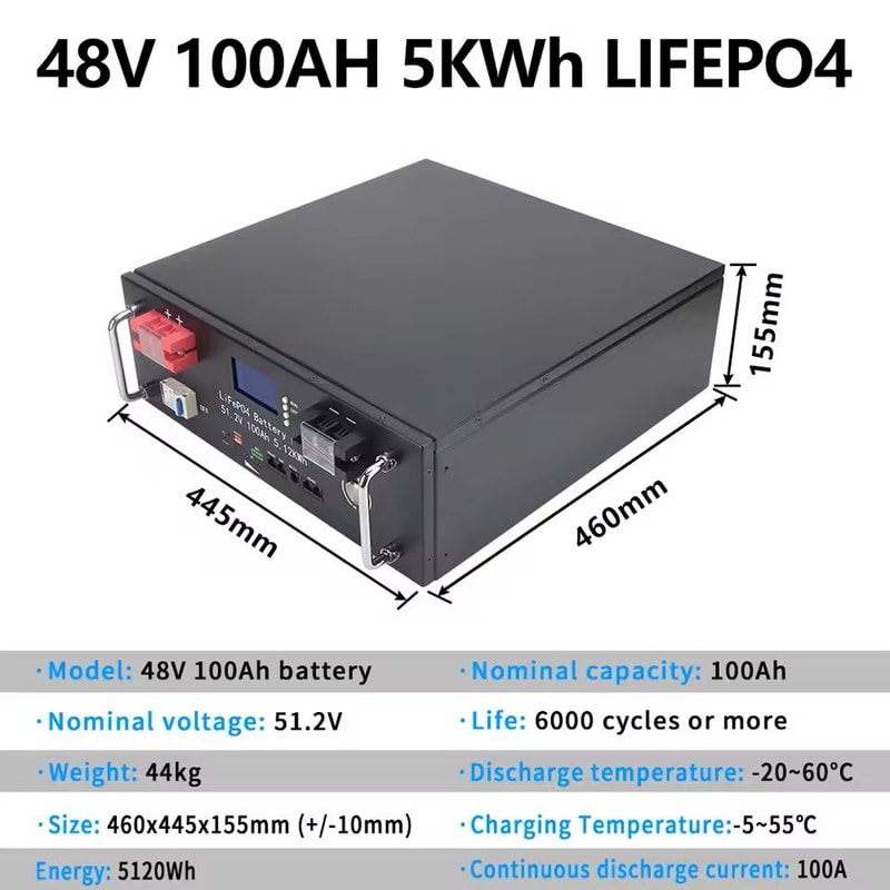 HighCapacity 48V LiFePO4 Battery Pack For Home Backup Power And Solar Storage 2