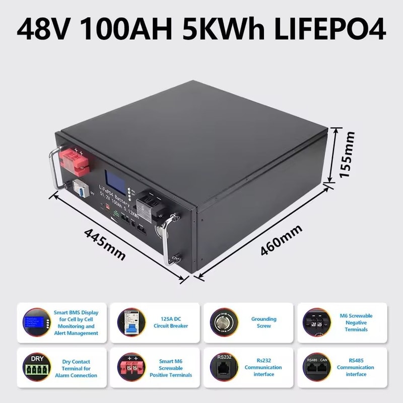 HighCapacity 48V LiFePO4 Battery Pack For Home Backup Power And Solar Storage 3