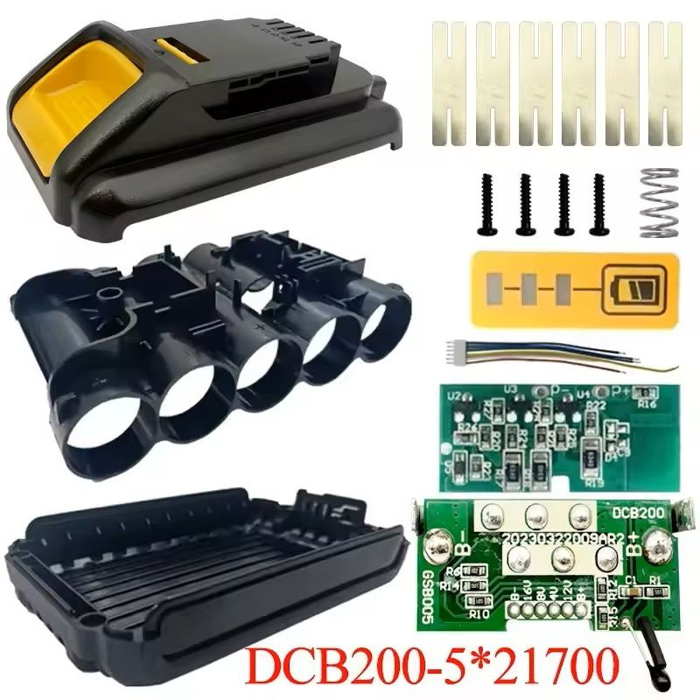 5x21700 Liion Battery Case With Charging Protection For Dewalt 18V 20V Tools 0