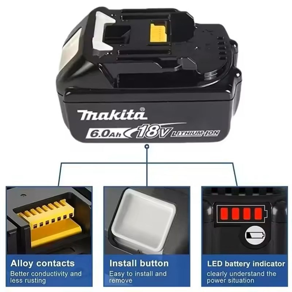 18V 6Ah Lithium Battery Replacement For Makita BL1830 BL1850 BL1860 0