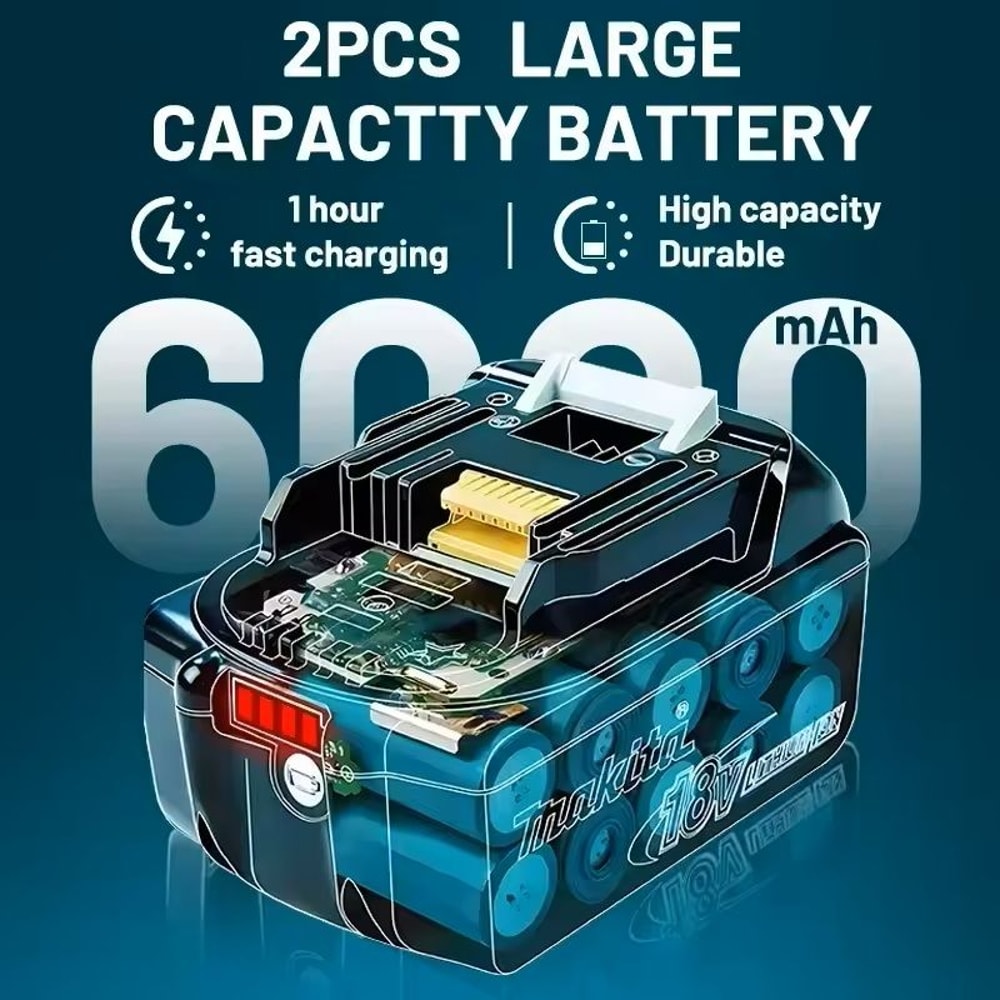 18V 6Ah Lithium Battery Replacement For Makita BL1830 BL1850 BL1860 6