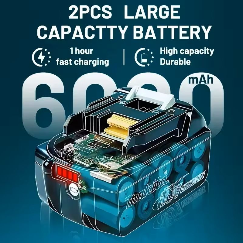 18V 6Ah Lithium Battery Replacement For Makita BL1830 BL1850 BL1860 6