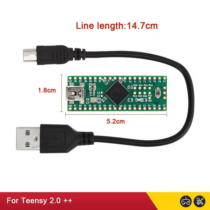 USB AVR Development Board With AT90USB1286 Chip Keyboard Mouse Emulation Compatible 6