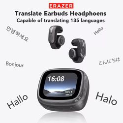open-ear bluetooth translation earbuds with app support – wireless office & travel headset
