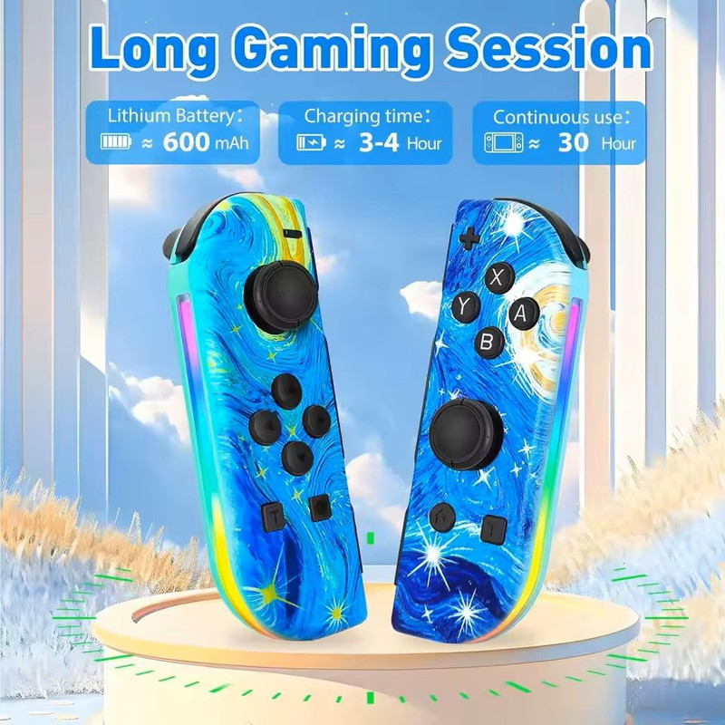 Wireless Joypad Controllers For Switch OLED Lite Dual Vibration WakeUp Feature Sword Style 15