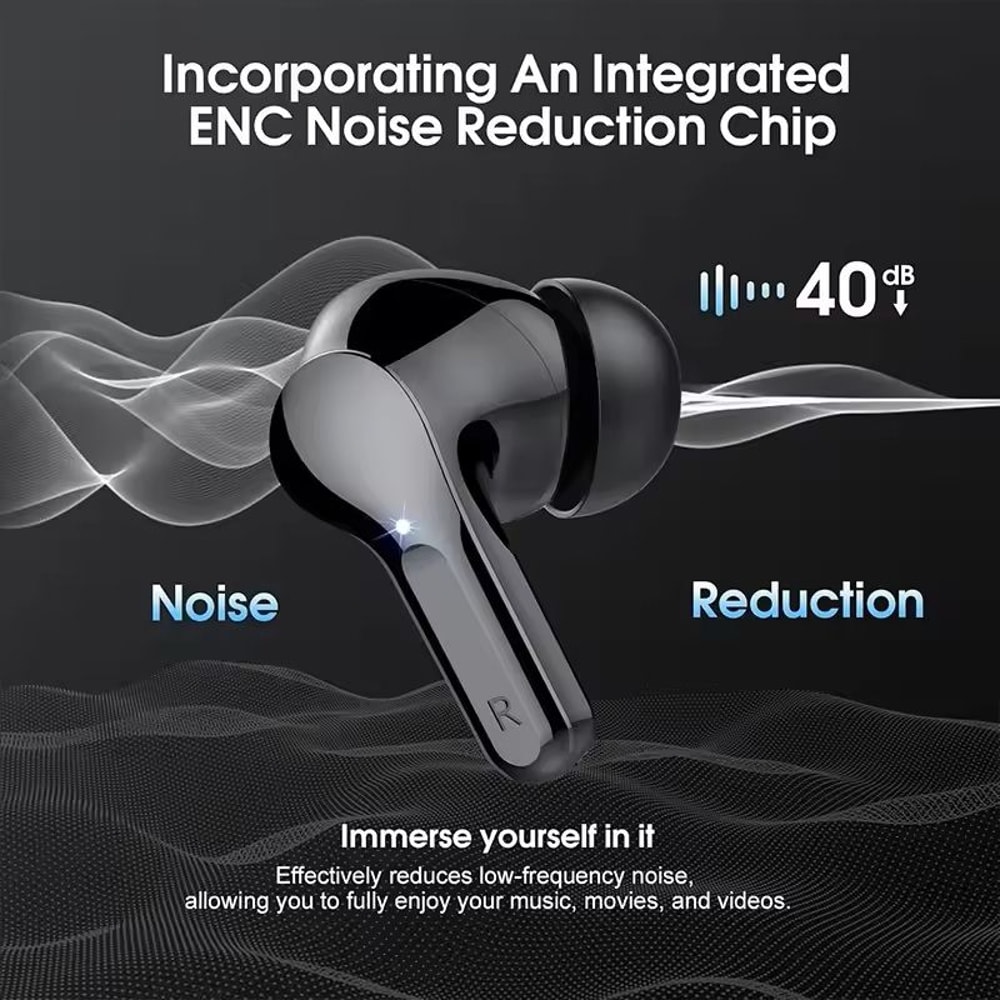 Wireless Earbuds With LED Display Noise Cancelling And Waterproof Design 1