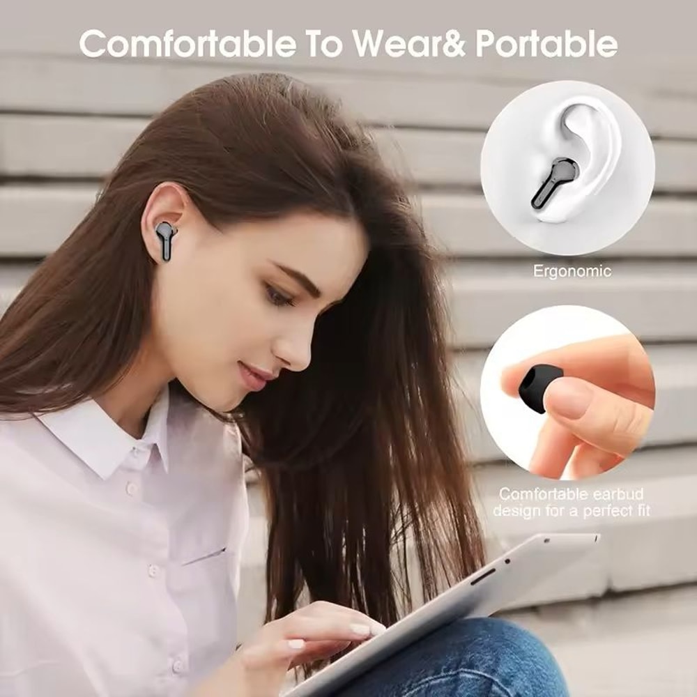 Wireless Earbuds With LED Display Noise Cancelling And Waterproof Design 2