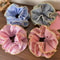 Retro Colorful Ruffle Hair Scrunchies Sweet Headbands Rubber Bands Set 0