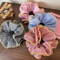 Retro Colorful Ruffle Hair Scrunchies Sweet Headbands Rubber Bands Set 3