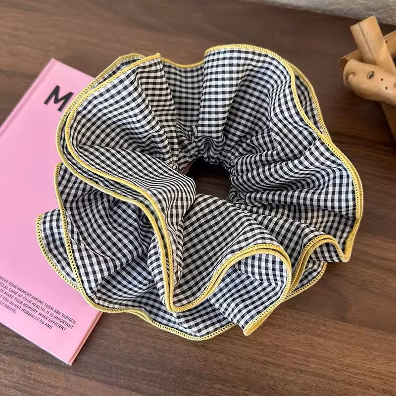 Retro Colorful Ruffle Hair Scrunchies Sweet Headbands Rubber Bands Set 5