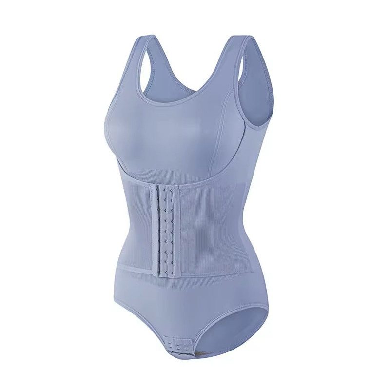 Zipper Waist Trainer Bodysuit  Tummy Control Shapewear With Belt 9