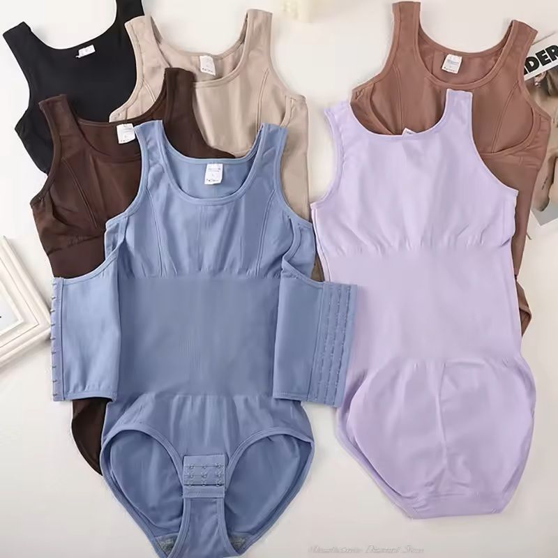 Zipper Waist Trainer Bodysuit  Tummy Control Shapewear With Belt 2