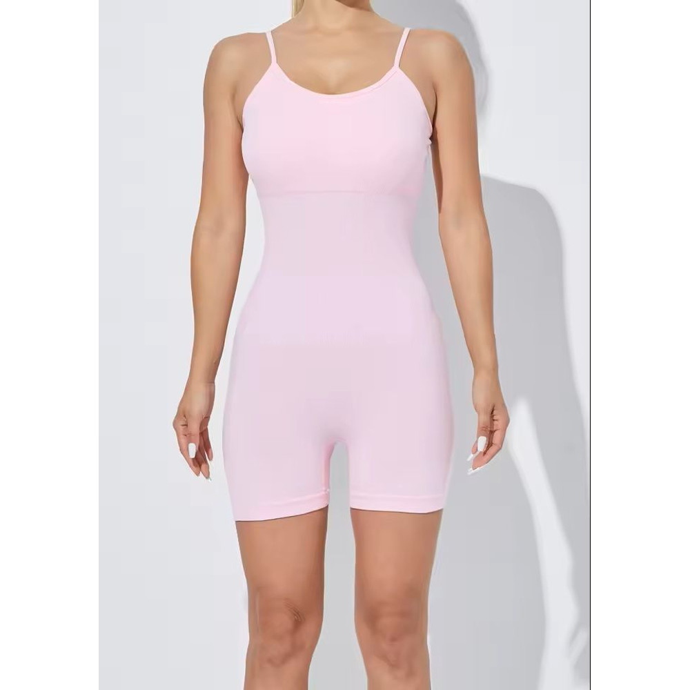 Seamless OnePiece Fitness Bodysuit Peach Lift QuickDry Yoga Wear 2