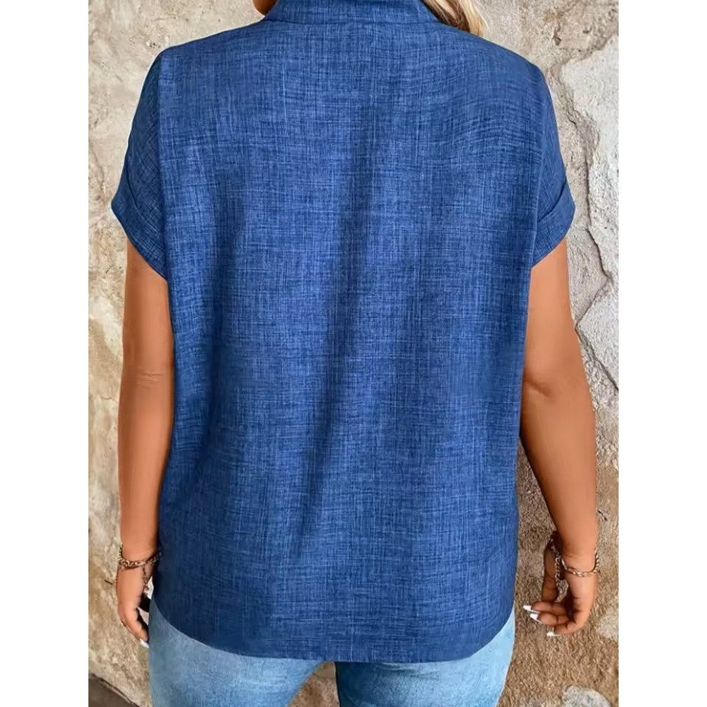 Elegant VNeck Batwing Sleeve Top Lightweight Spring Summer Blouse For Women 4