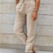 High Waist Cotton Linen Pants Lightweight Summer Trousers For Women 1