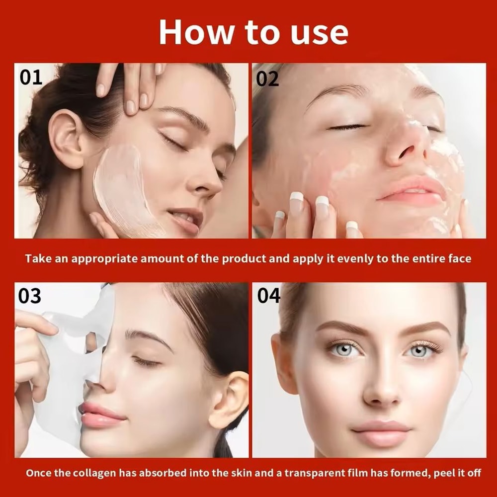 Real Collagen Wrapping Mask 670000ppm Elasticity PeelOff Facial Treatment 4